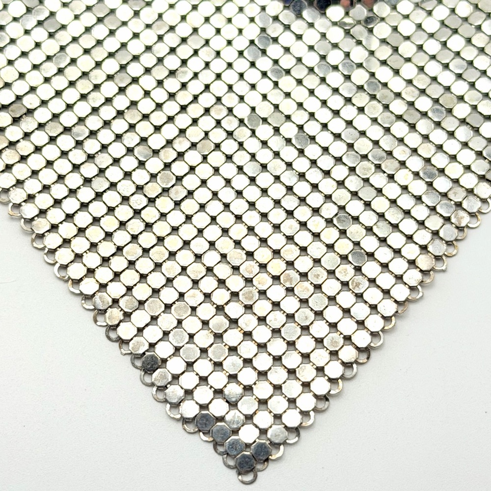 Vintage Whiting & Davis Silver Mesh Bib Necklace Draped Scarf Statement Piece - Picture 7 of 14